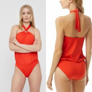 NWT Michael Michael Kors Halter Blouson Swimsuit Size 8